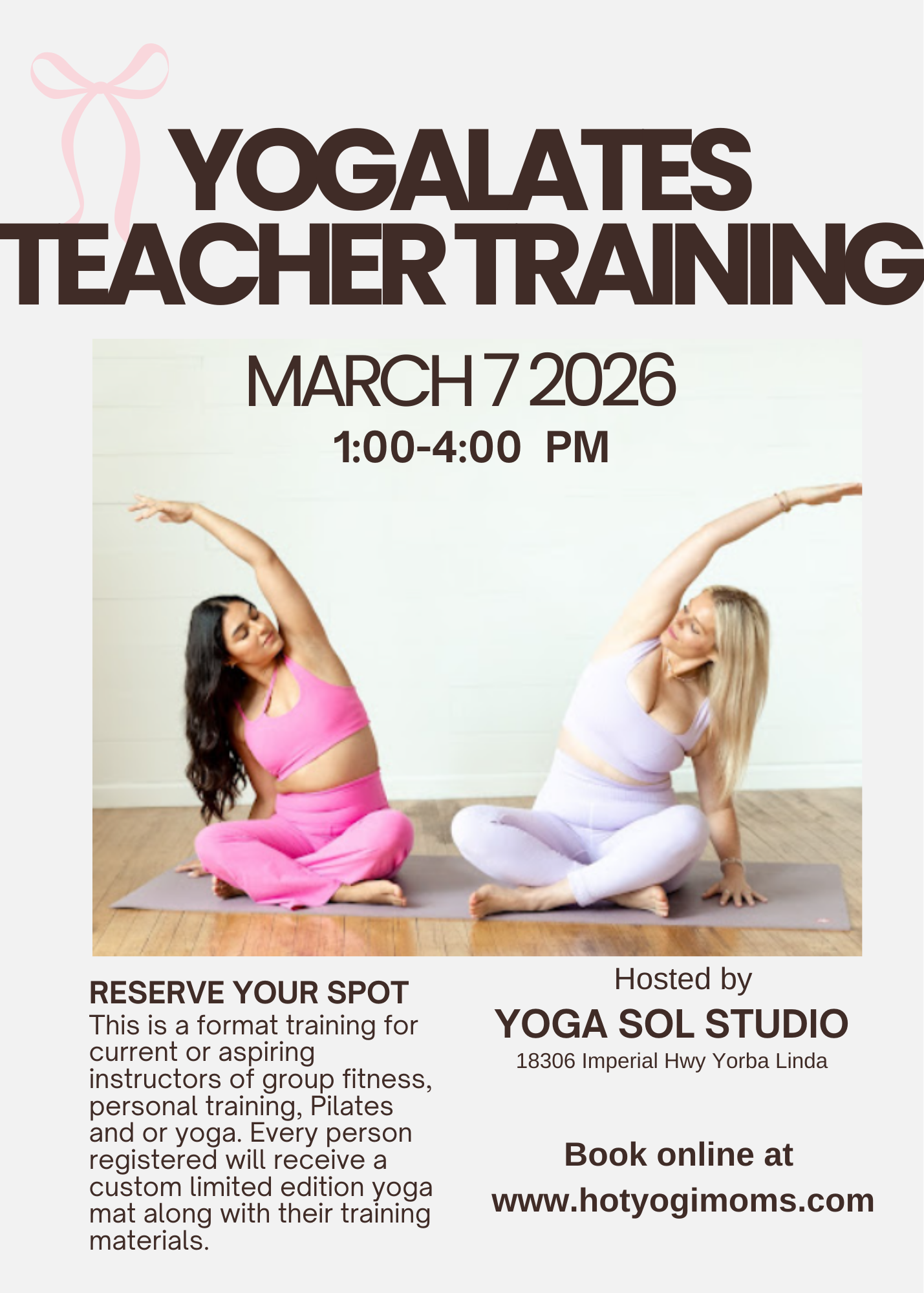 HYM X brogi Yogalates Training OC